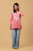 Carrot Pink Modal Chikankari Short Top