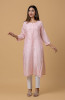 Pink Chanderi Sequence Chikankari Kurti