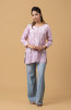 Purple Muslin Chikankari Short Top