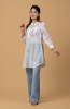 White Mul Chanderi Chikankari Short Top