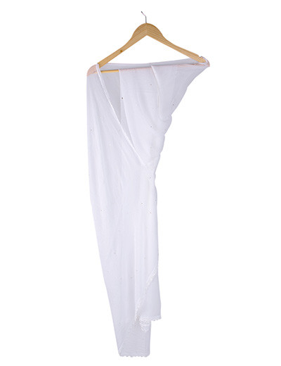 Readymade pristine white chiffon dupatta