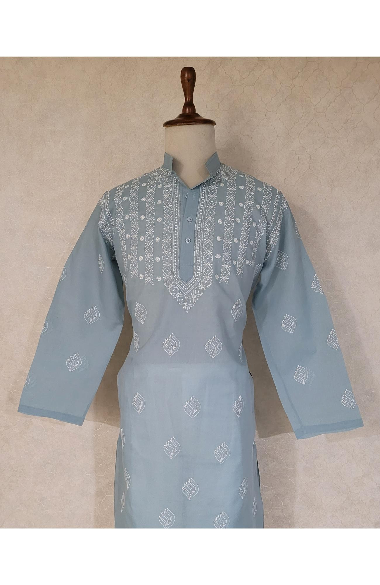 Mint Green Cotton Chikankari Kurta