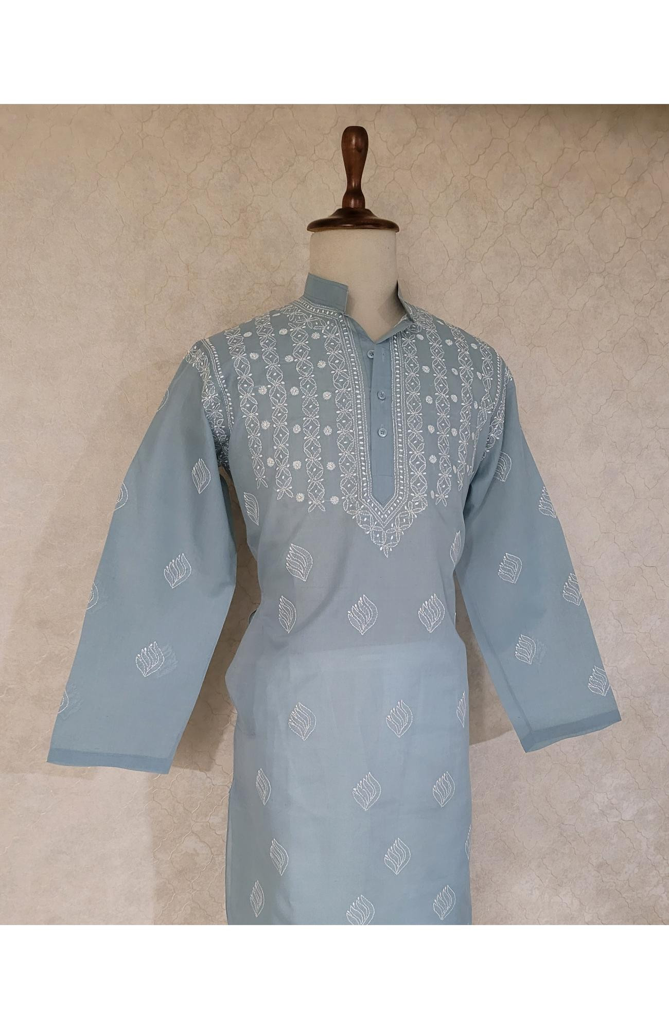 Mint Green Cotton Chikankari Kurta