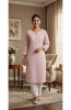 Onion Pink Cotton  Hand Embroidered Chikankari Kurti