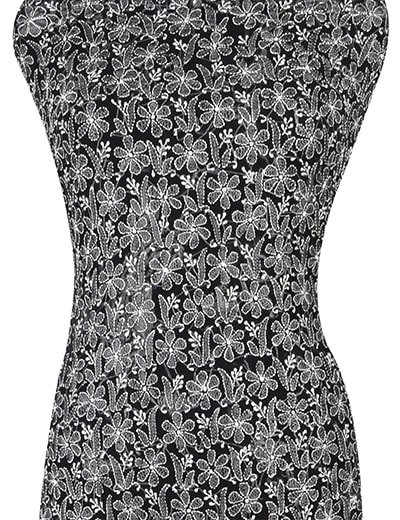 Rohia by Chhangamal Hand Embroidered Black Faux Georgette Chikan Kurti Length NL1225
