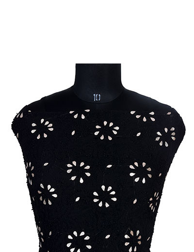 Rohia by Chhangamal Hand Embroidered Black Georgette Chikankari Suit Length With Gota Patti Work SL5647