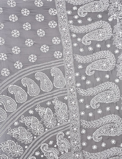 Rohia by Chhangamal Hand Embroidered Black Georgette Saree Skirt Palla Chhadi All Over S9065