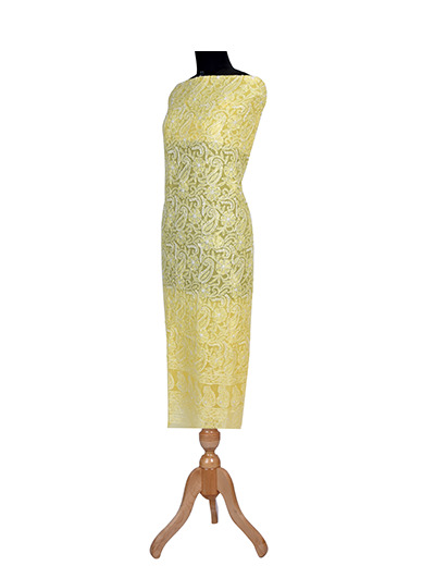 Rohia by Chhangamal Hand Embroidered Lemon Yellow Colour Georgette Chikan Kurti Length NL1305