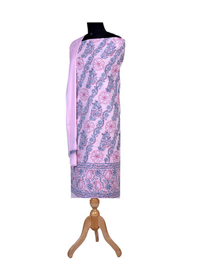 Rohia by Chhangamal Hand Embroidered Light Pink Colour Cotton Suit Length SL1265A