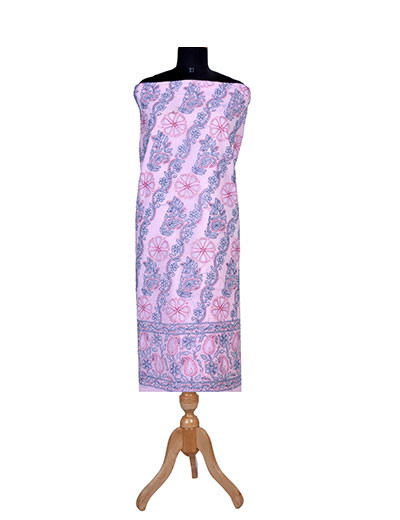 Rohia by Chhangamal Hand Embroidered Light Pink Colour Cotton Suit Length SL1265A