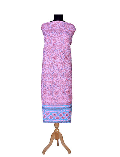 Rohia by Chhangamal Hand Embroidered Light Pink Colour Unstitched Cotton All Over Jaal Chikankari Suit Length SL1255