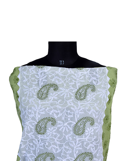 Rohia by Chhangamal Hand Embroidered Multicontrast Cotton Chikankari Kurti Length NL5812