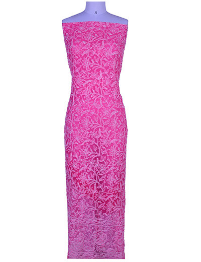 Rohia by Chhangamal Hand Embroidered Pink Georgette Unstiched Chikan Suit Length