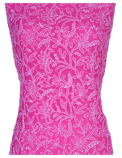 Rohia by Chhangamal Hand Embroidered Pink Georgette Unstiched Chikan Suit Length