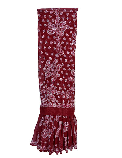 Rohia By Chhangamal Maroon Georgette Saree With Skirt Palla