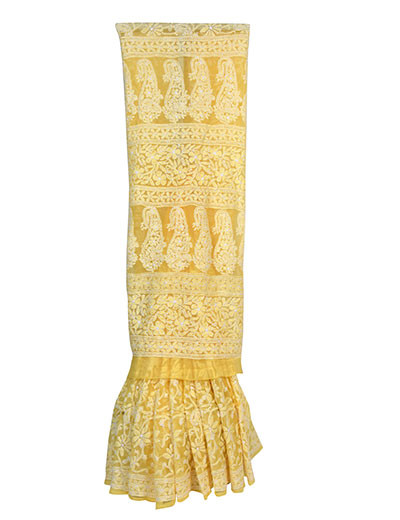 Rohia By Chhangamal Neon Yellow Georgette Saree