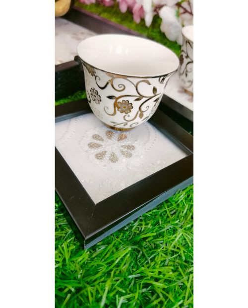 Rohia By Chhangamal Presents Hand Embroidered White Pure Georgette Lucknowi Chikankari Table Coaster With Gotapatti, Shadow And Murri Work