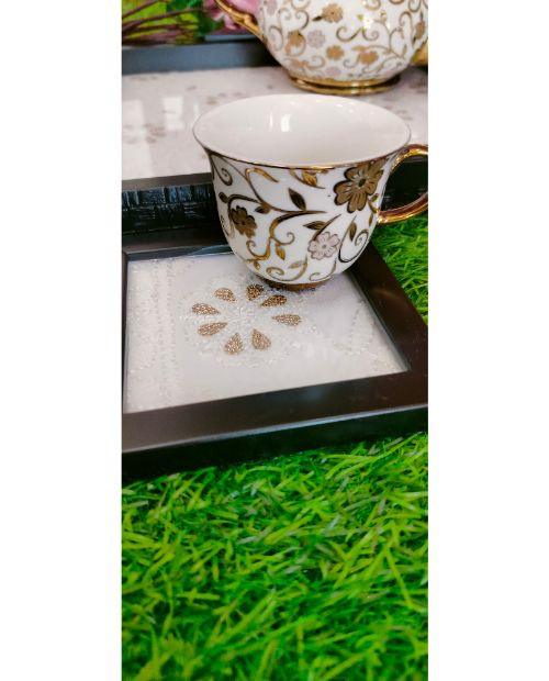 Rohia By Chhangamal Presents Hand Embroidered White Pure Georgette Lucknowi Chikankari Table Coaster With Gotapatti, Shadow And Murri Work