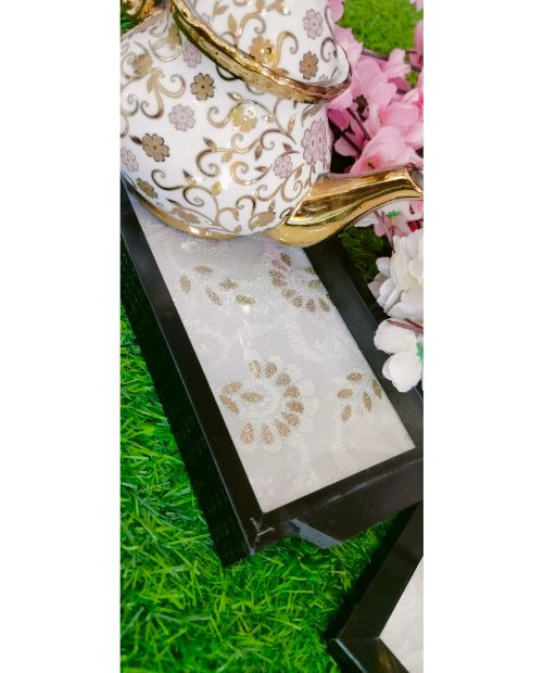 Rohia By Chhangamal Presents Hand Embroidered White Pure Georgette Lucknowi Chikankari Table Coaster With Gotapatti, Shadow And Murri Work