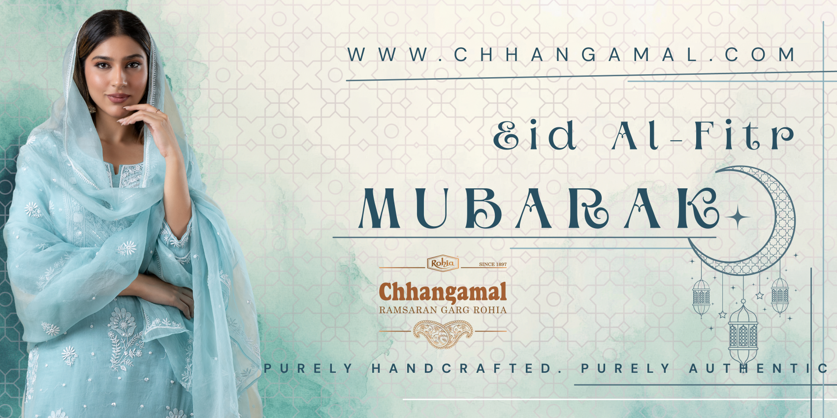 Eid Mubarak banner with premium festive collection”