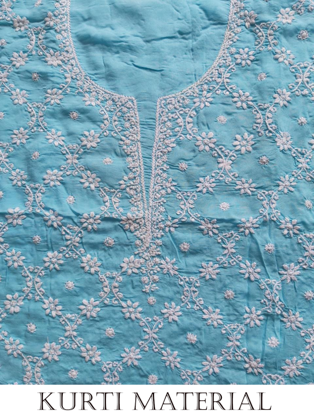 Buy Chikankari Kurti Material: Chikankari Kurti Set | Cotton, Georgette Buy Chikankari Kurti Material: Chikankari Kurti Set | Cotton, Georgette