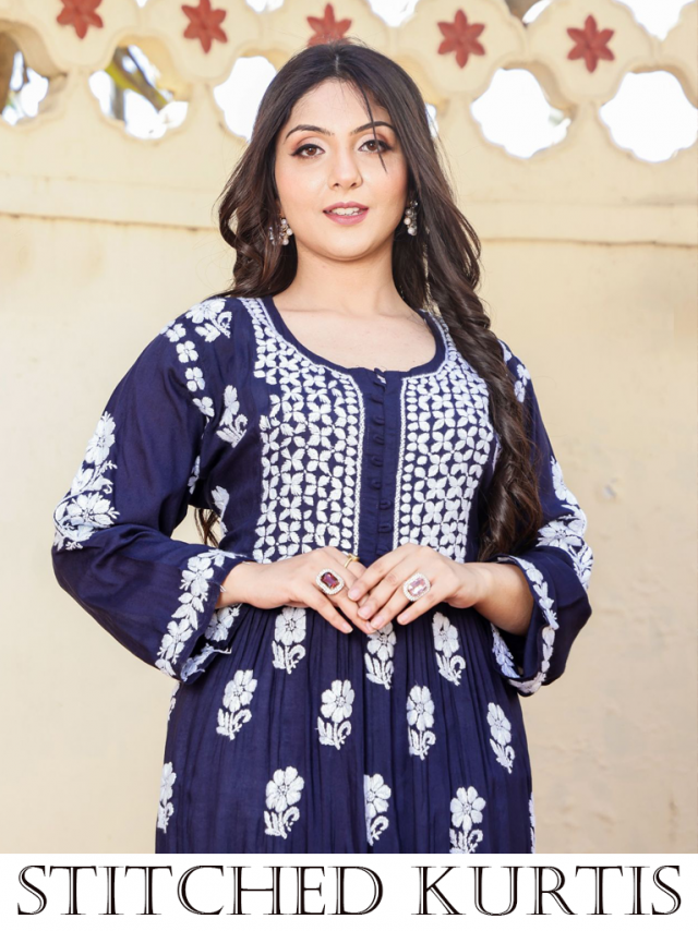 Buy Exquisite Chikankari Kurtis White Black Short Lucknowi Styles