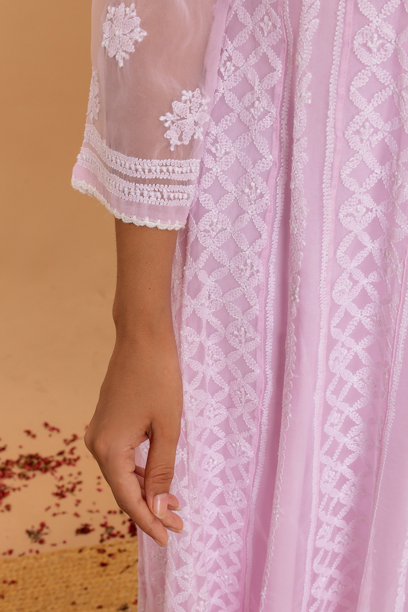 Baby pink Color Georgette full embroidered anarkali