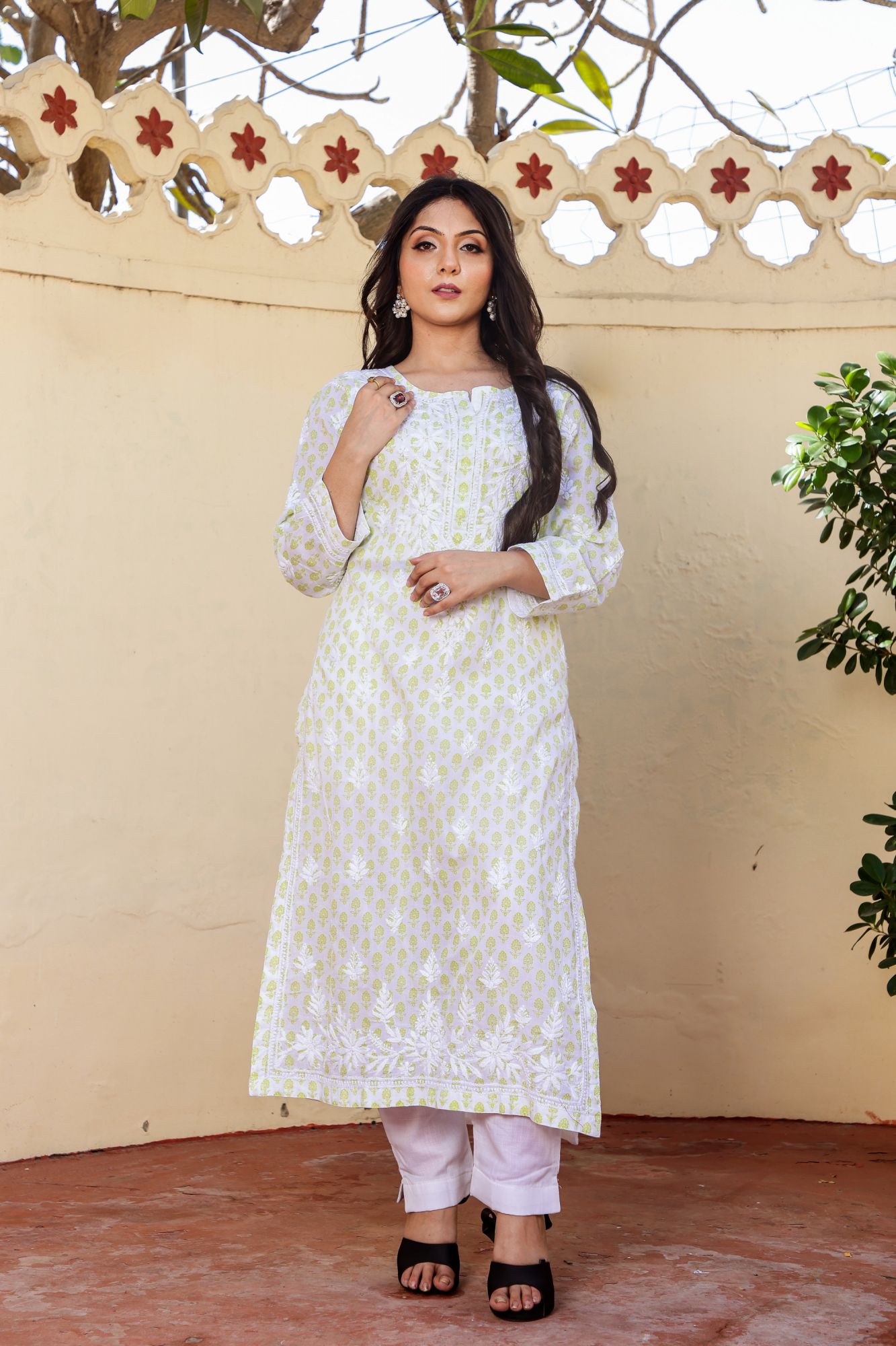 Mal Mal cotton Stitched kurti