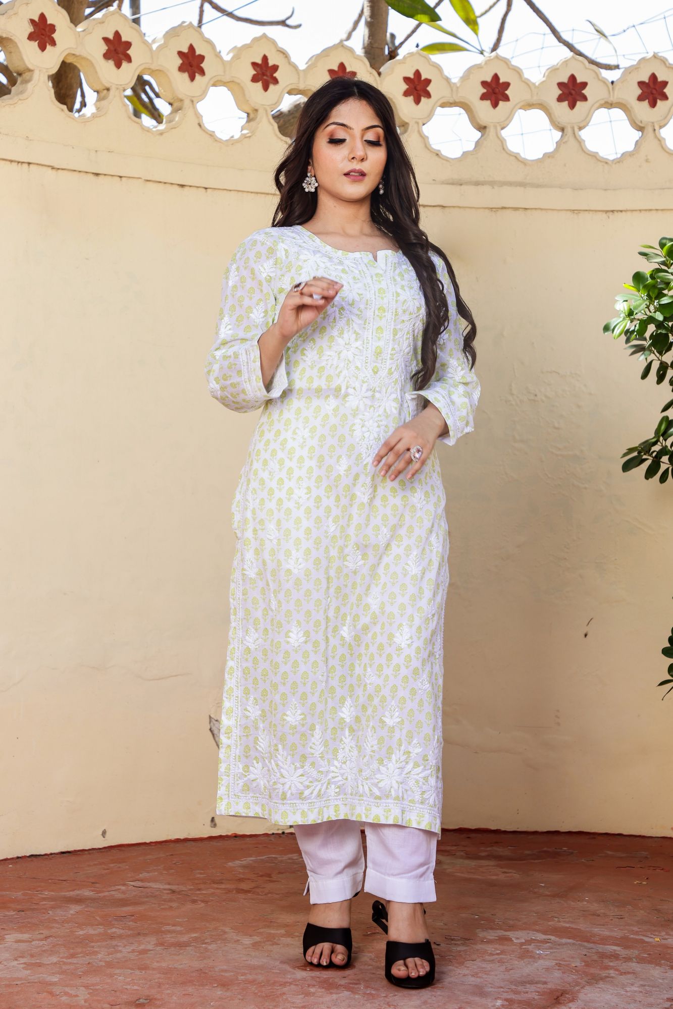 Mal Mal cotton Stitched kurti