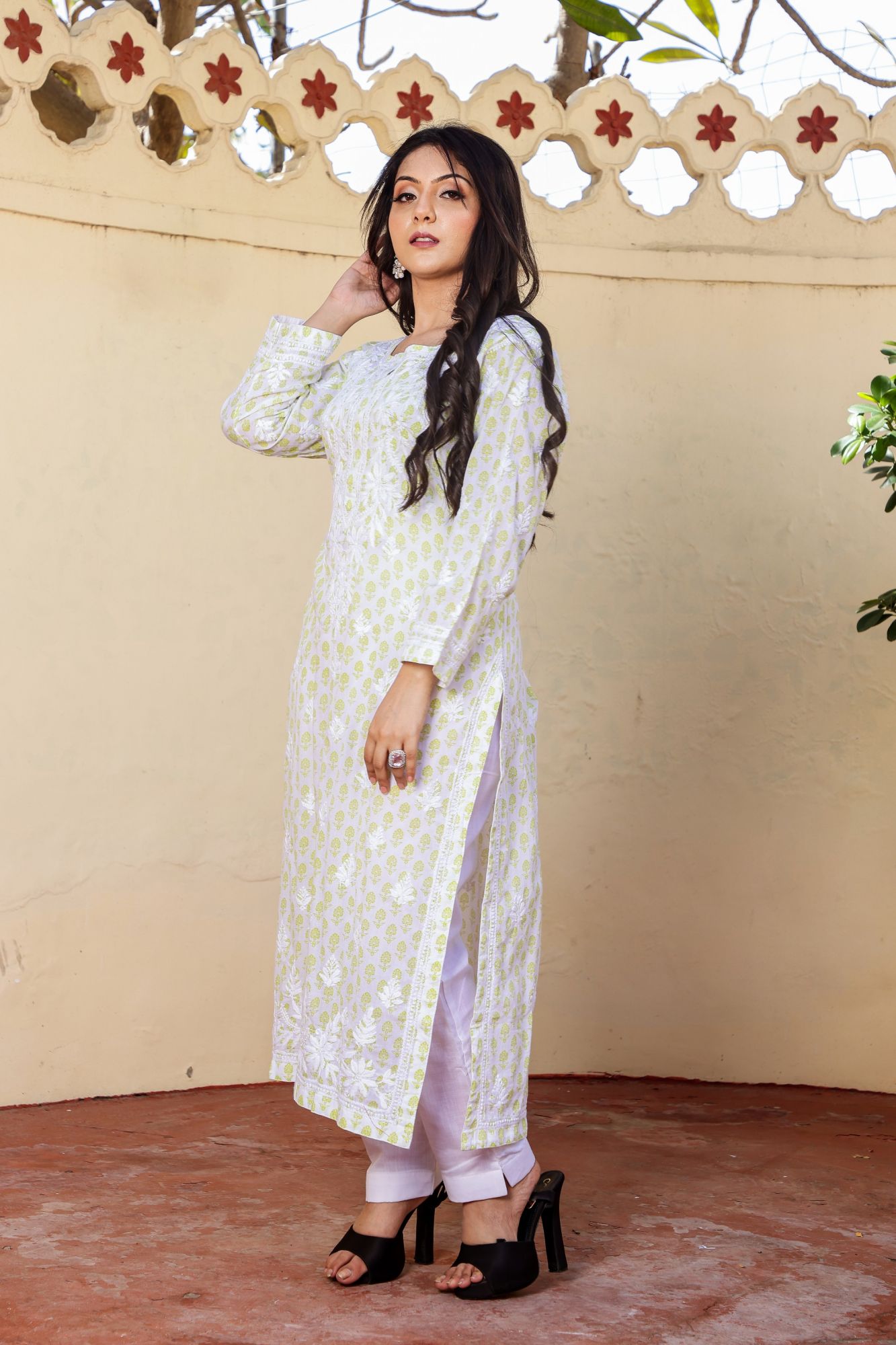 Mal Mal cotton Stitched kurti