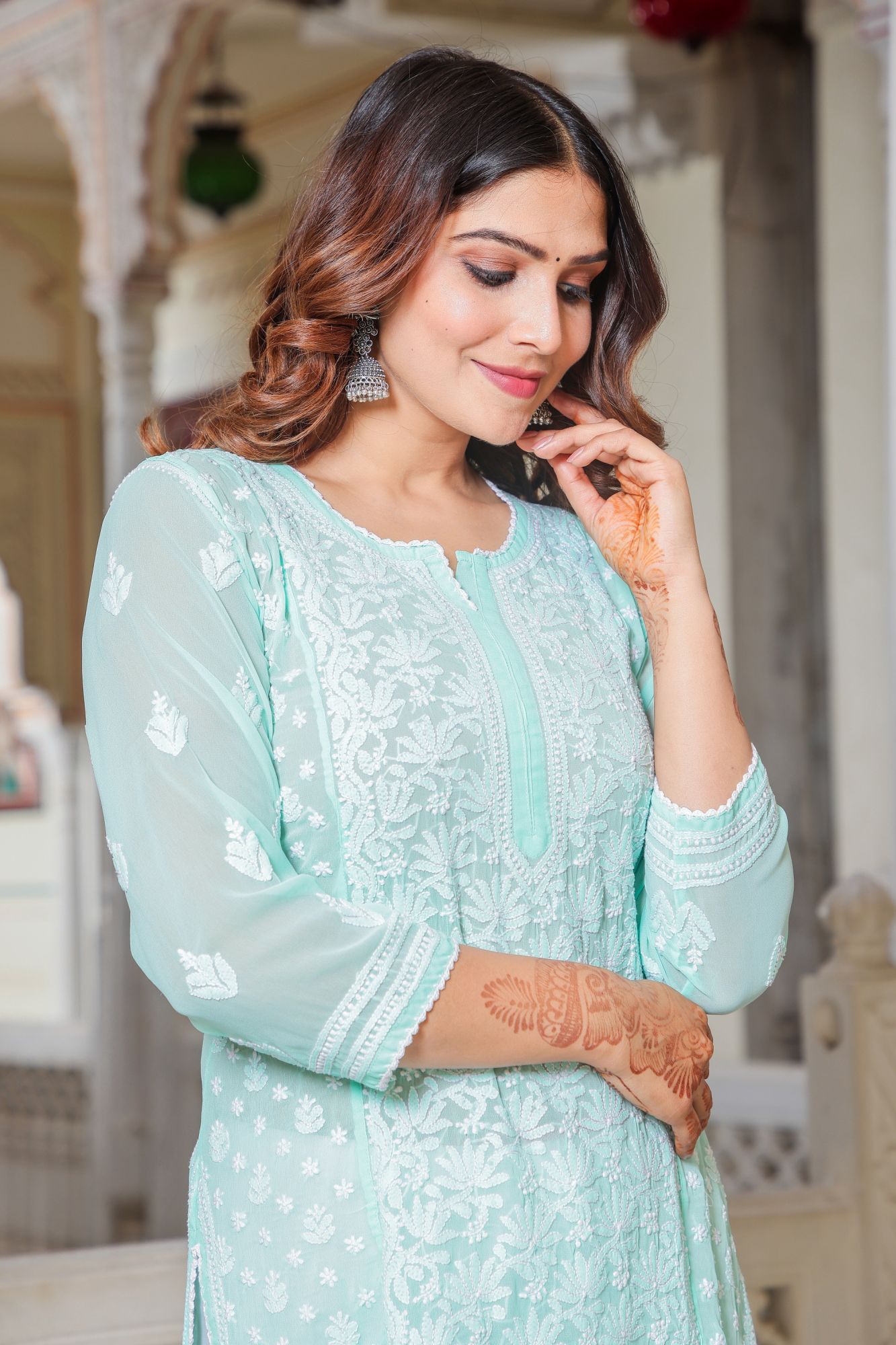 Georgette Stitched kurti
