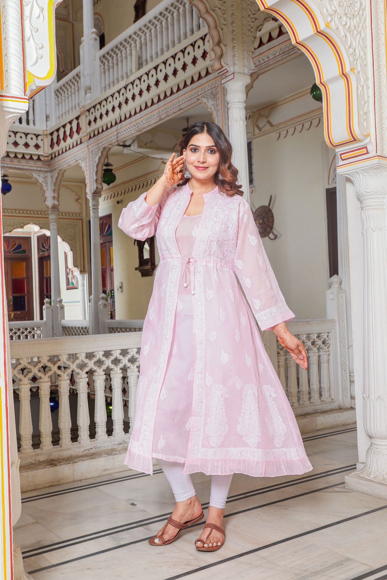 Cotton two layer A line kurta