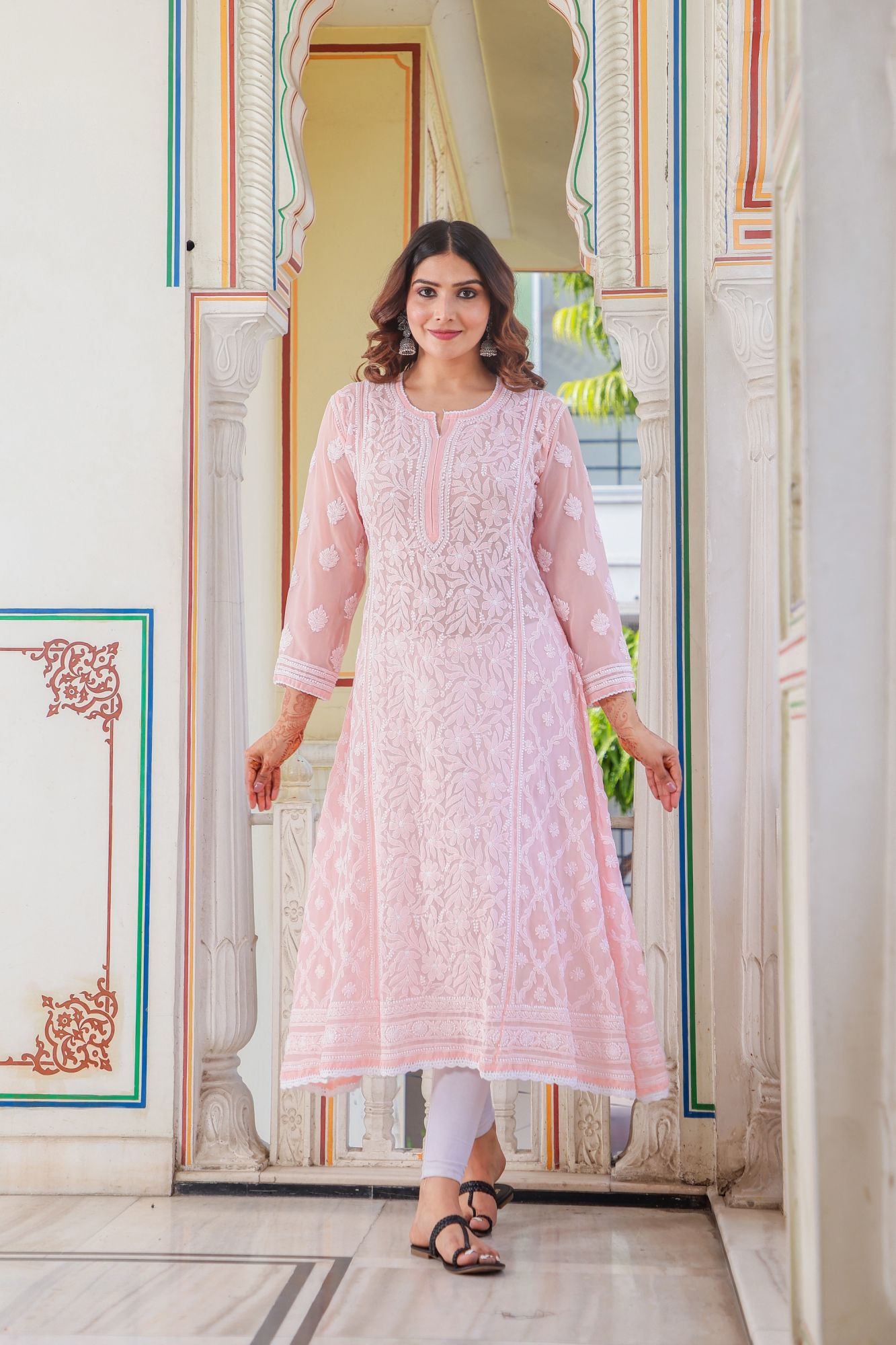 Semi Georgette A line kurta