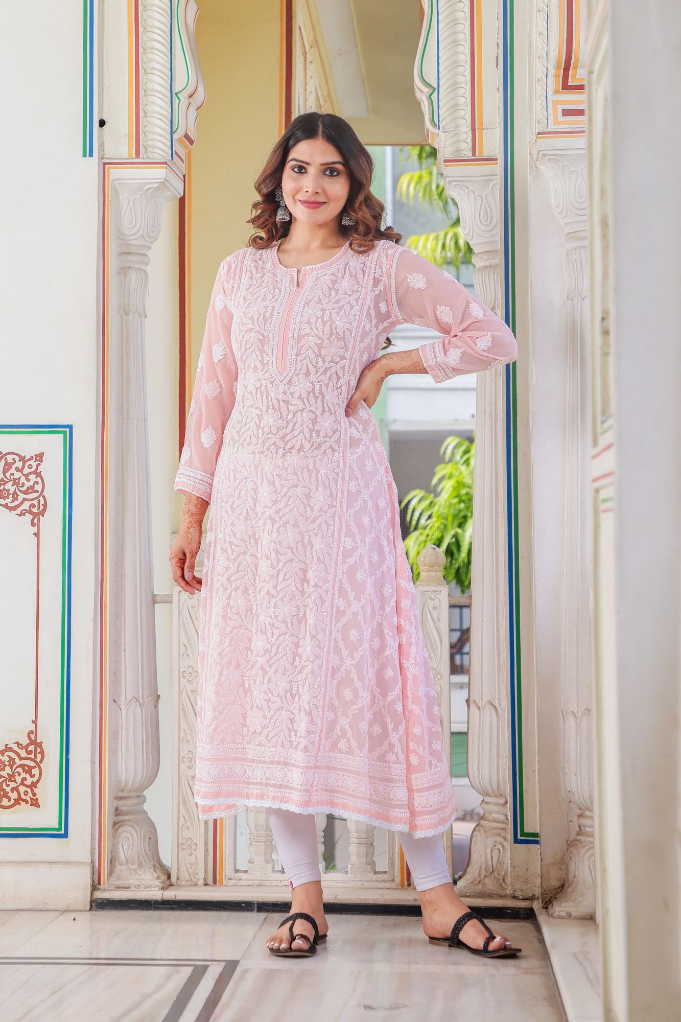 Semi Georgette A line kurta