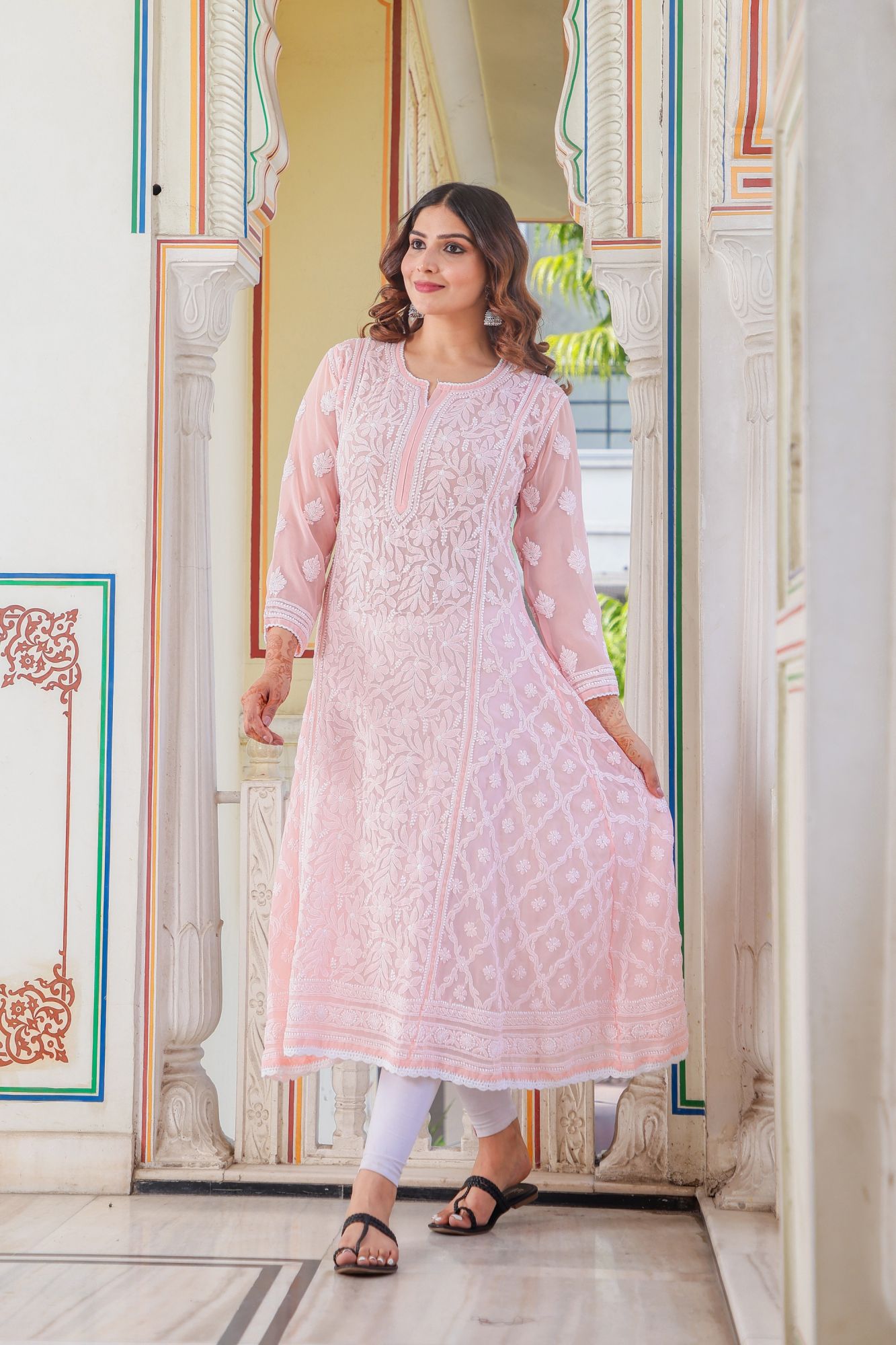Semi Georgette A line kurta