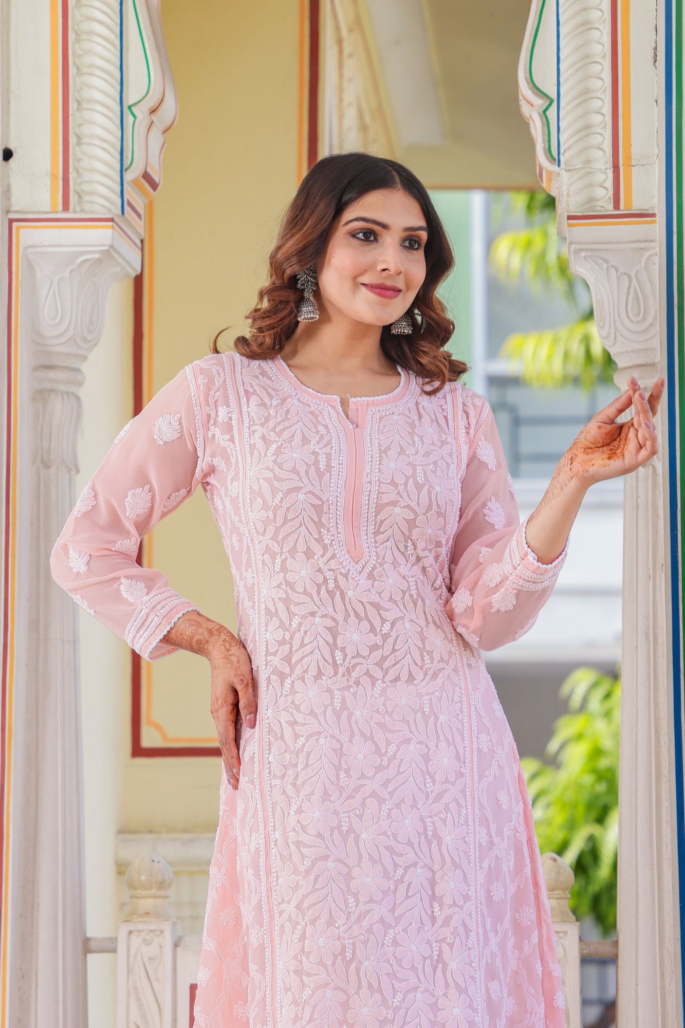 Semi Georgette A line kurta