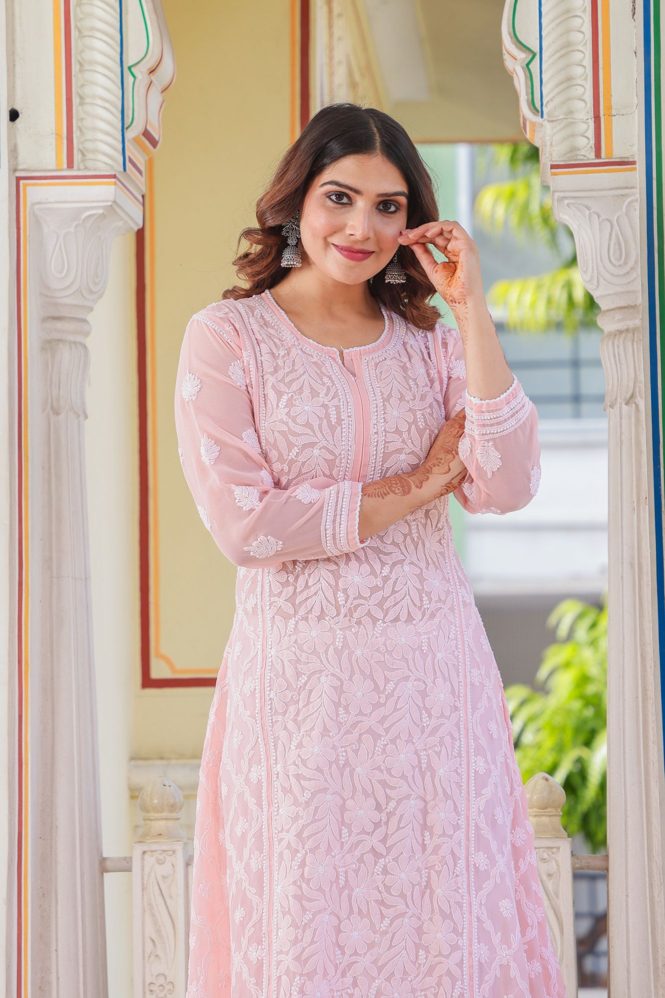 Semi Georgette A line kurta