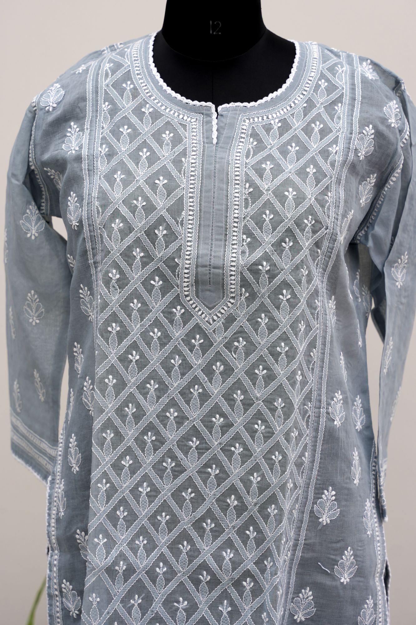 Cotton Voil Jaal work Kurti