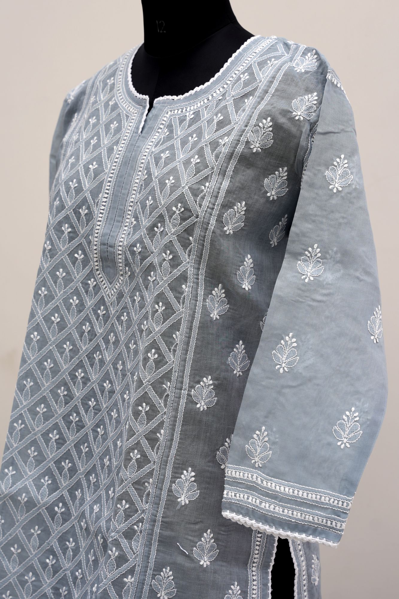 Cotton Voil Jaal work Kurti