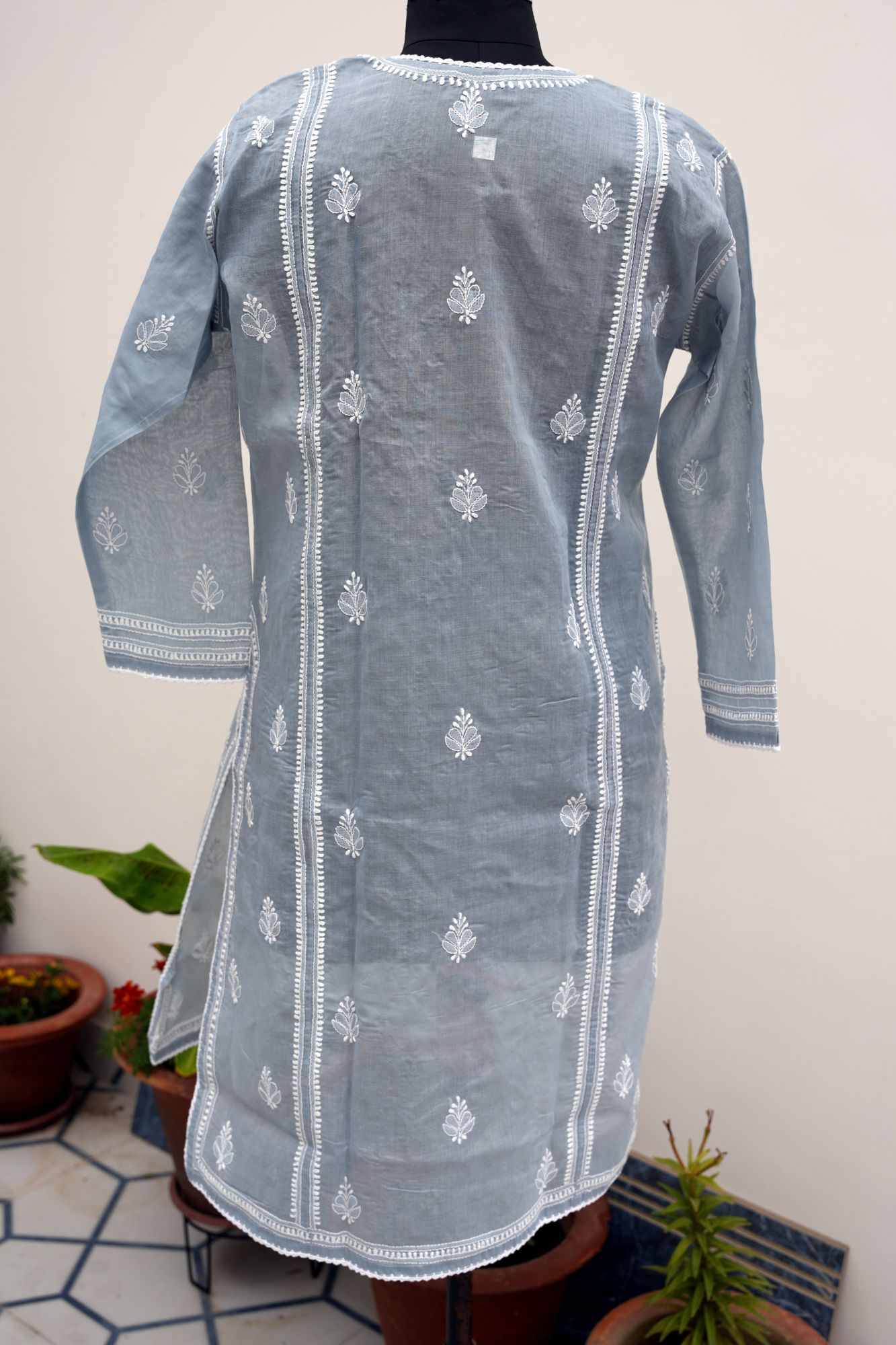 Cotton Voil Jaal work Kurti
