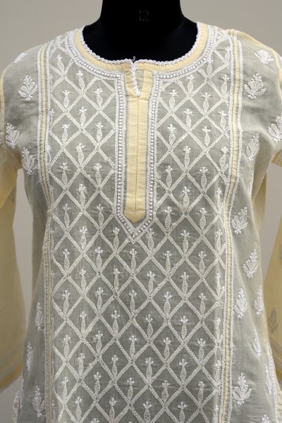 Image of Cotton Voil jaalwork Stitched kurti
