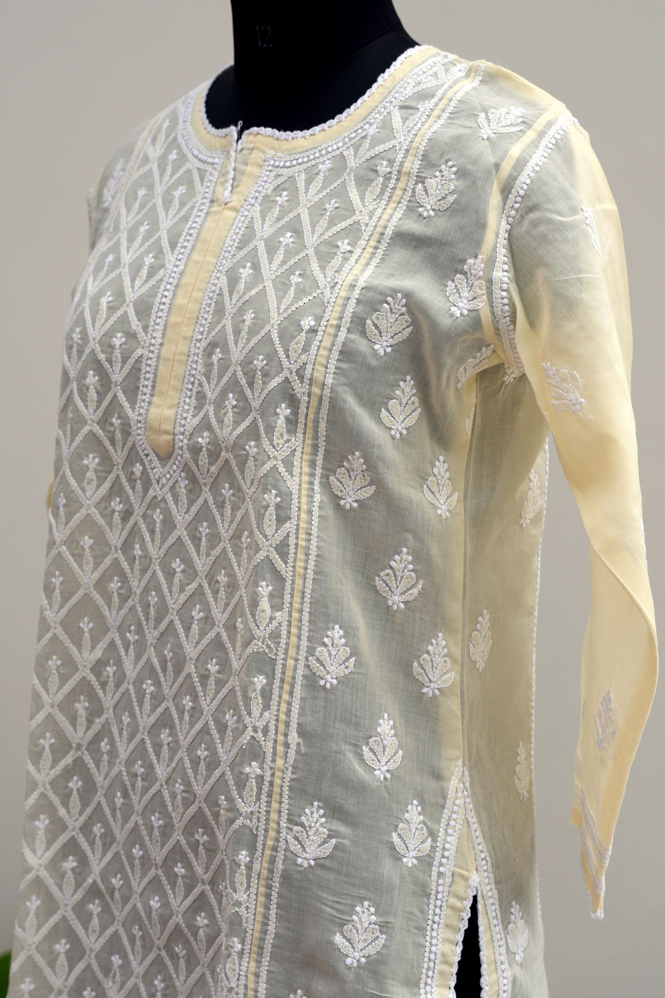 Cotton Voil jaalwork Stitched kurti