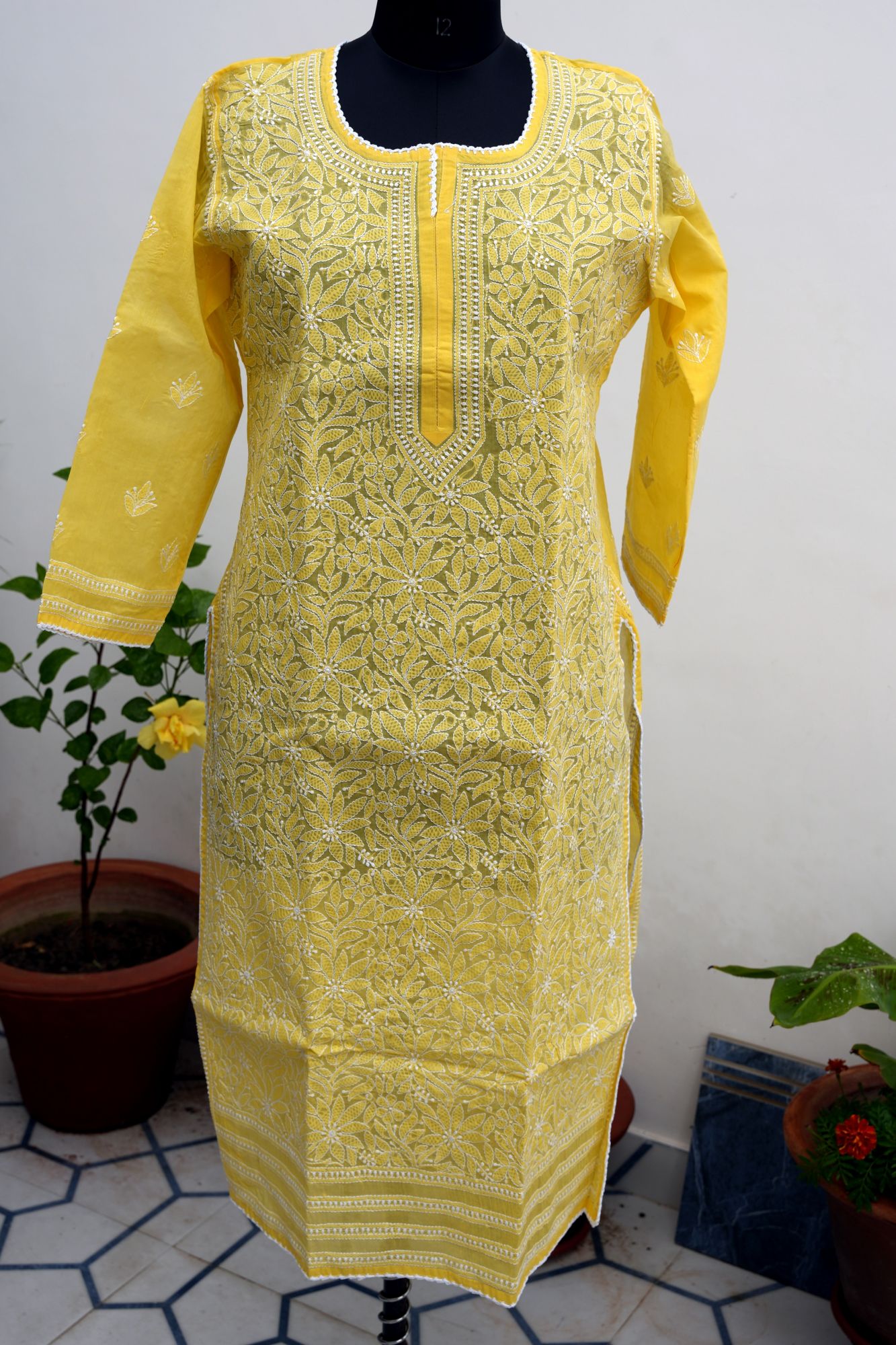Cotton Voil Jaalwork kurti
