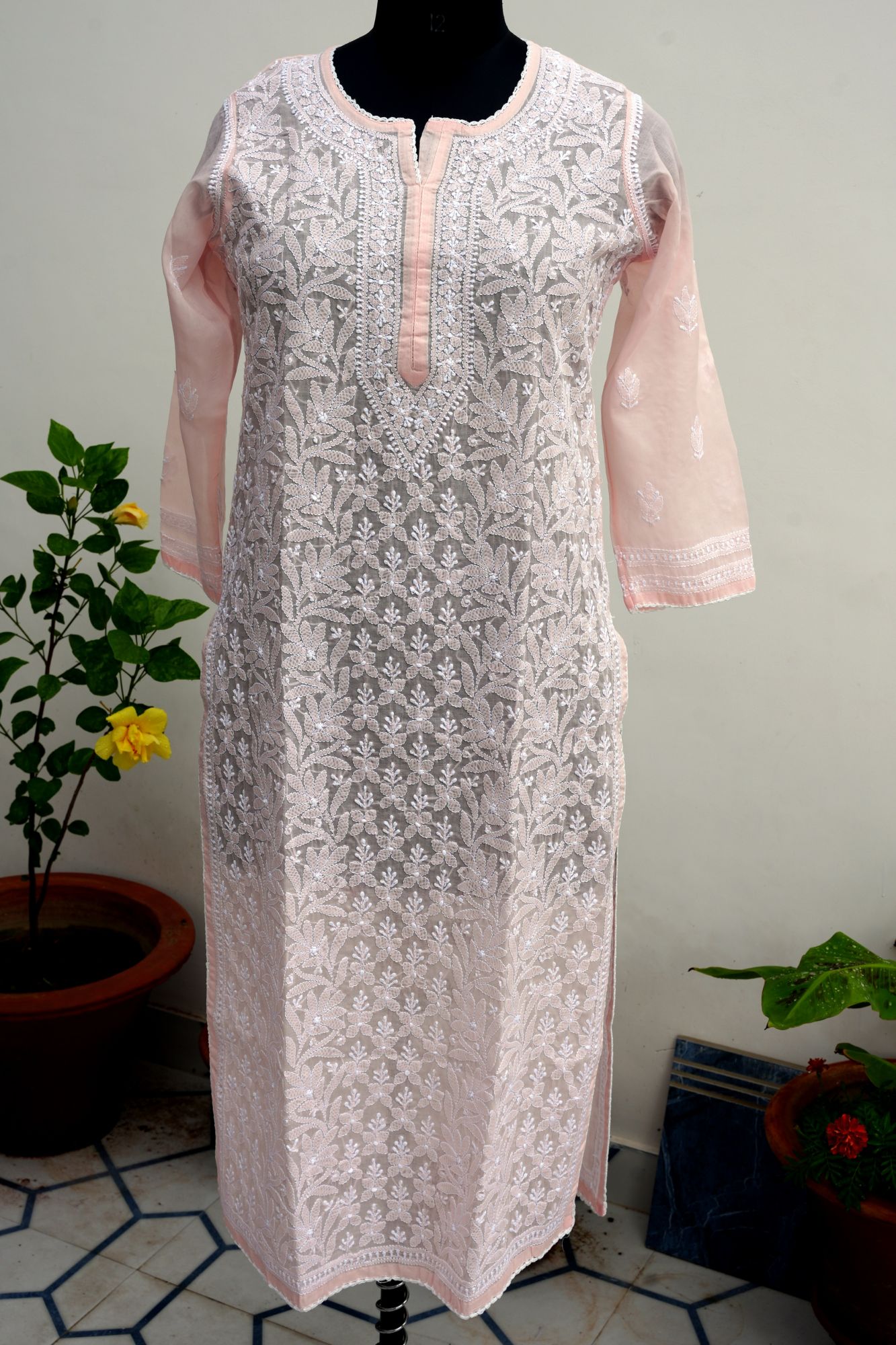 Cotton Voil Jaalwork Kurti
