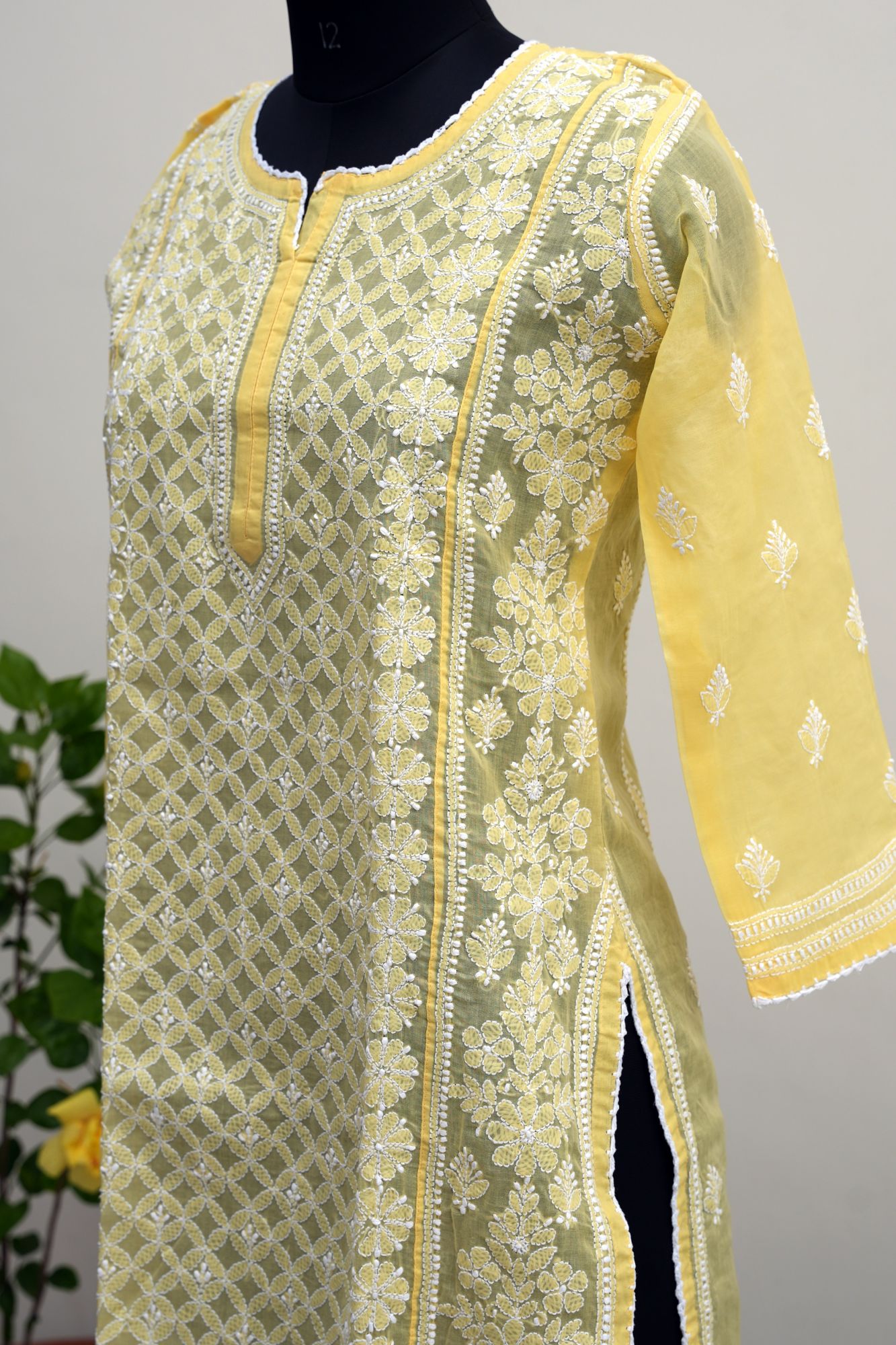 Cotton Voil Jaal work Kurti