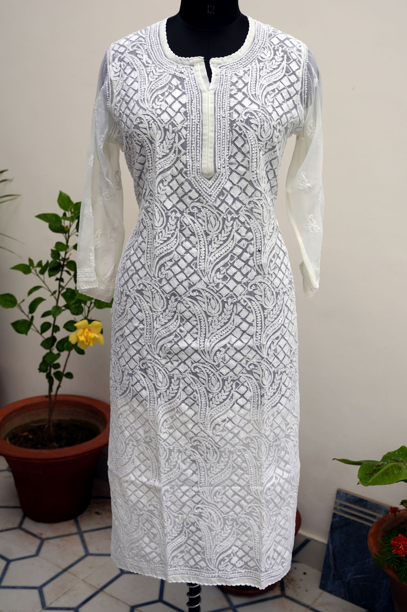 Georgette Jaal work Kurti