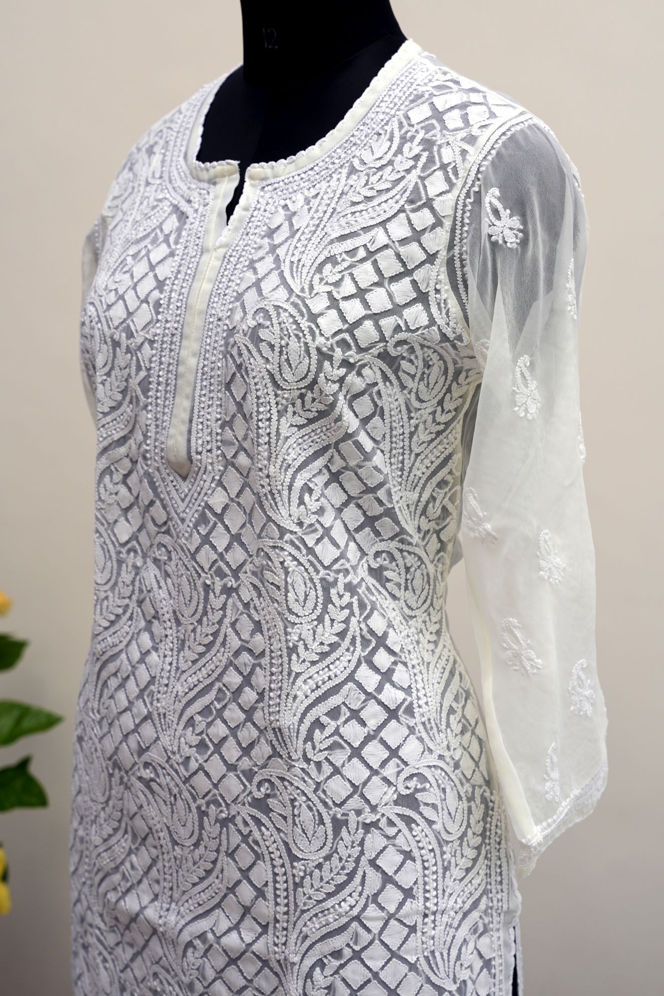 Georgette Jaal work Kurti