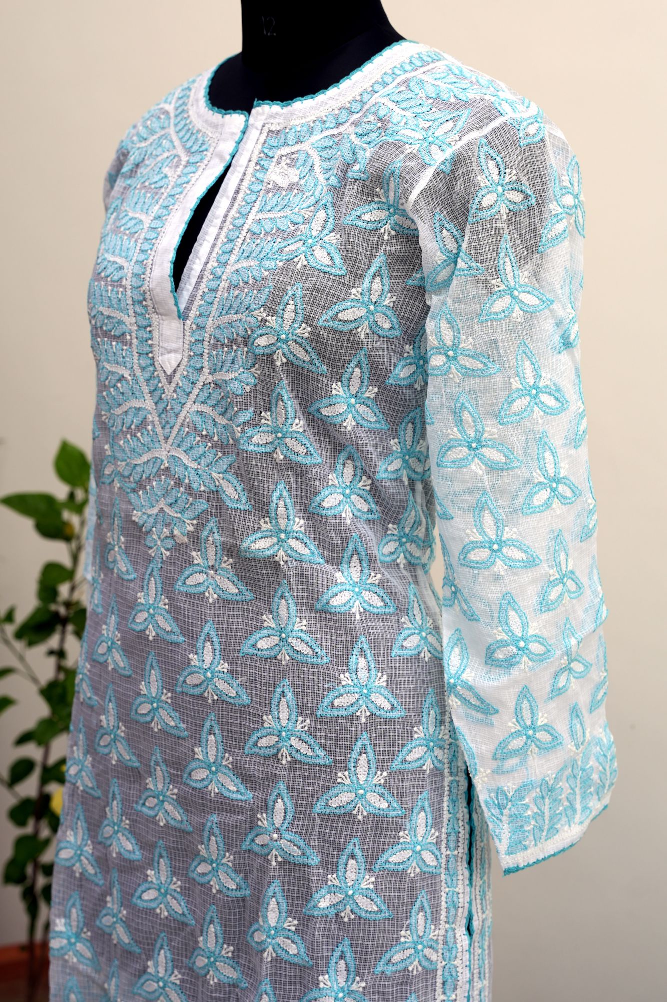 Kota cotton full embroidered stitched Kurti