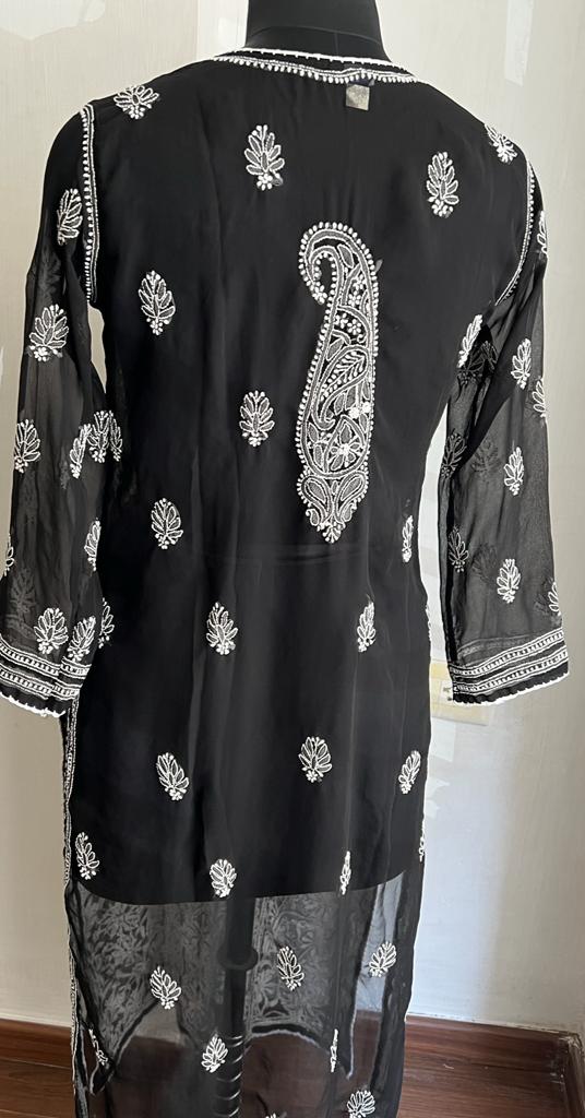 Black Georgette Long Kurti