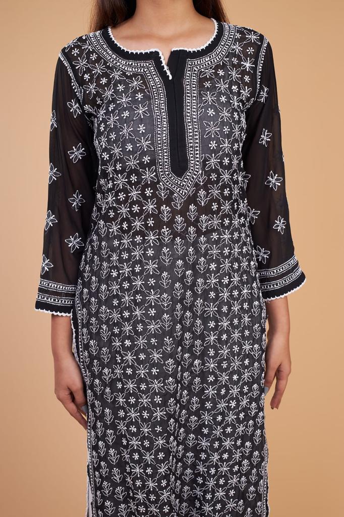 Black Georgette Kurti